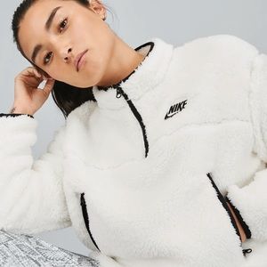 Cropped Cream Nike Fleece Pullover
